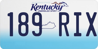 KY license plate 189RIX