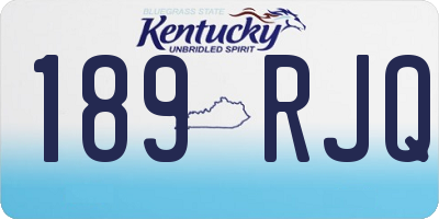 KY license plate 189RJQ