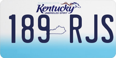 KY license plate 189RJS