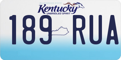KY license plate 189RUA