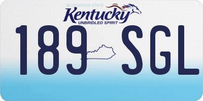 KY license plate 189SGL