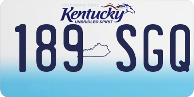 KY license plate 189SGQ