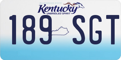 KY license plate 189SGT
