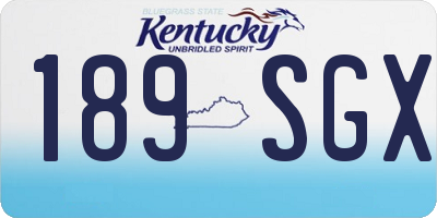 KY license plate 189SGX