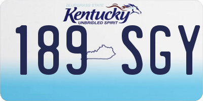 KY license plate 189SGY