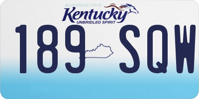 KY license plate 189SQW