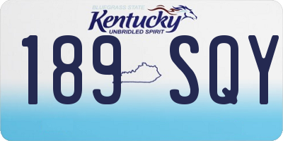 KY license plate 189SQY