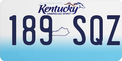 KY license plate 189SQZ