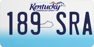 KY license plate 189SRA