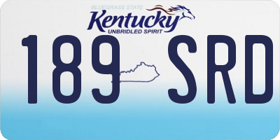 KY license plate 189SRD