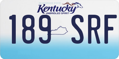 KY license plate 189SRF