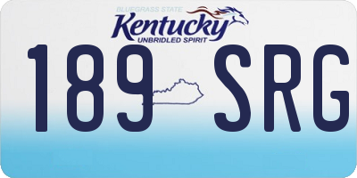 KY license plate 189SRG