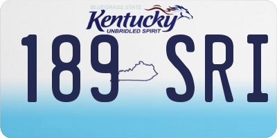 KY license plate 189SRI
