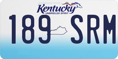 KY license plate 189SRM