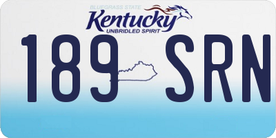 KY license plate 189SRN