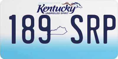 KY license plate 189SRP