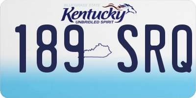 KY license plate 189SRQ