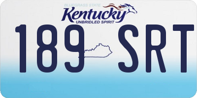 KY license plate 189SRT