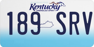 KY license plate 189SRV