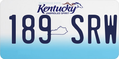 KY license plate 189SRW