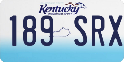 KY license plate 189SRX