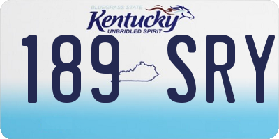 KY license plate 189SRY