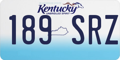 KY license plate 189SRZ