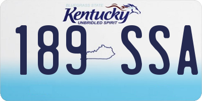 KY license plate 189SSA