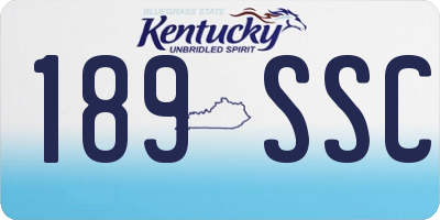 KY license plate 189SSC