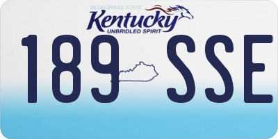 KY license plate 189SSE