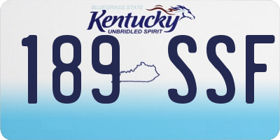 KY license plate 189SSF
