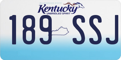 KY license plate 189SSJ