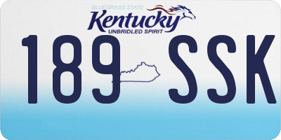 KY license plate 189SSK