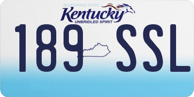 KY license plate 189SSL