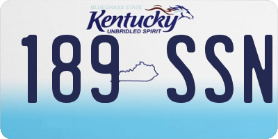 KY license plate 189SSN