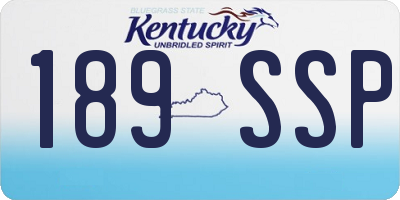 KY license plate 189SSP