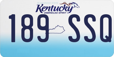 KY license plate 189SSQ