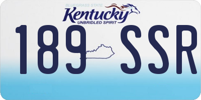 KY license plate 189SSR