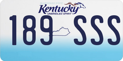 KY license plate 189SSS