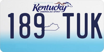 KY license plate 189TUK