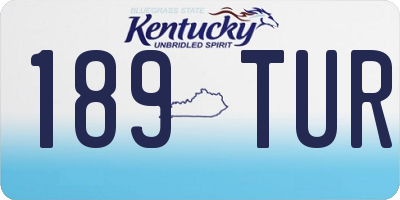 KY license plate 189TUR