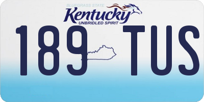 KY license plate 189TUS