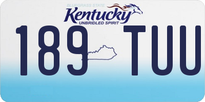 KY license plate 189TUU