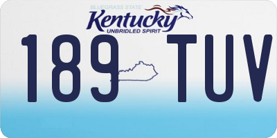 KY license plate 189TUV
