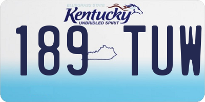 KY license plate 189TUW