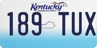 KY license plate 189TUX