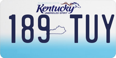 KY license plate 189TUY