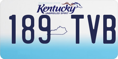 KY license plate 189TVB