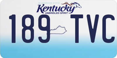 KY license plate 189TVC