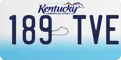 KY license plate 189TVE